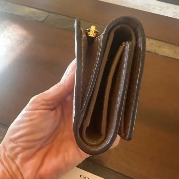 Coach Dark Stone Micro Wallet NWT Tonal Hardware - Picture 6 of 10